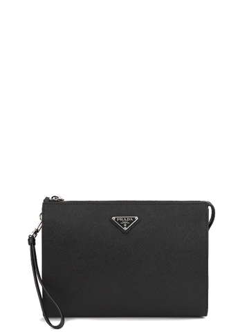 TÚI PRADA BLACK SAFFIANO LEATHER CLUTCH CHUẨN 1:1 AUTHENTIC