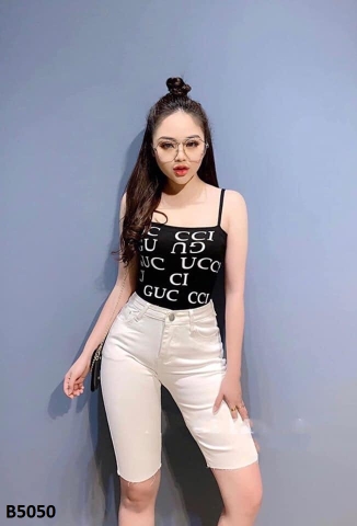 Quần jean ngố tua trắng B5050