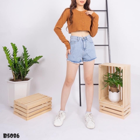 Quần jean short tua xanh B5086