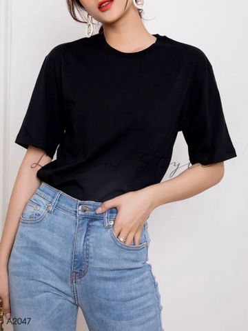 Áo thun nữ trơn đen A2047