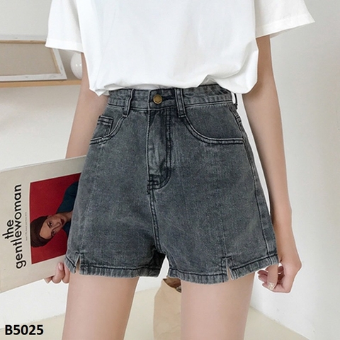 Quần jean short xẻ đùi đen B5025