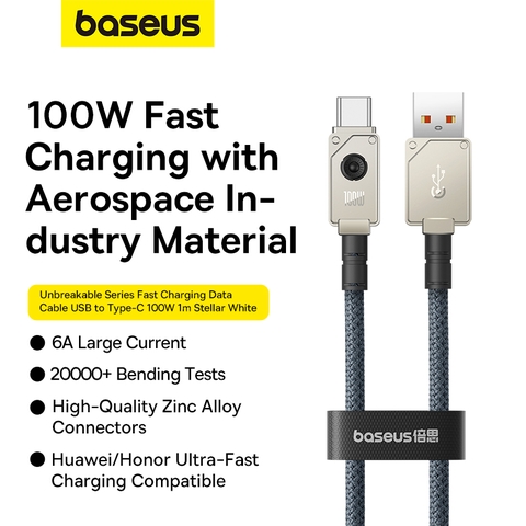 Cáp sạc nhanh 100W Baseus Unbreakable Series Fast Charging Data Cable USB to Type-C