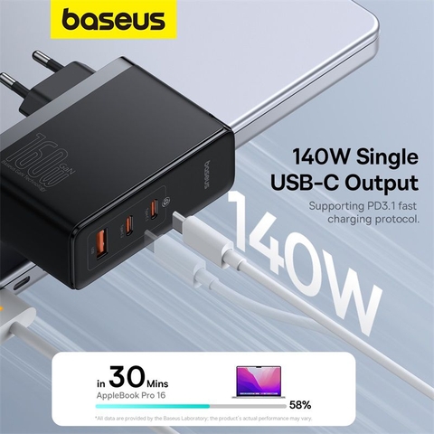 Bộ sạc nhanh 160W OS-Baseus GaN5 Pro Digital Fast Charger 2C+U