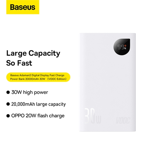 Pin dự phòng 30W OS-Baseus Adaman2 Digital Display Fast Charge Power Bank VOOC Edition 20000mAh