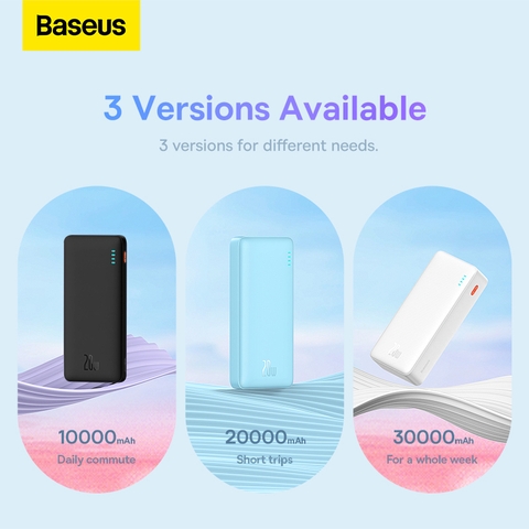 Sạc dự phòng 20W Baseus Airpow Fast Charge Power Bank 10000mAh 30000mAh