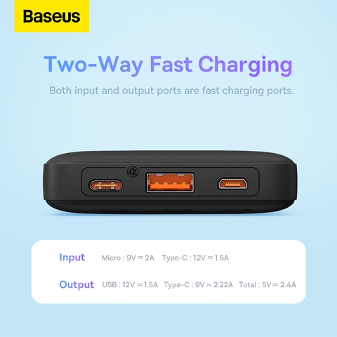 Sạc dự phòng 20W Baseus Airpow Fast Charge Power Bank 10000mAh 30000mAh