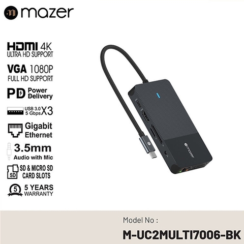 Cổng Chuyển Đổi Mazer Infinite Multimedia Pro Series Hub 10-in-1 USB-C