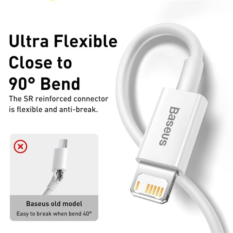 (Đồng giá 49k) Cáp sạc nhanh siêu bền USB to lightning 2.4A Baseus Superior Series