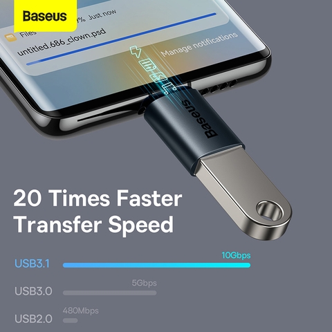 Cổng chuyển đổi Type-C to USB 3.1 Baseus Ingenuity Series Mini OTG