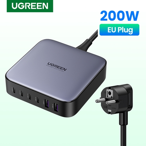 Củ sạc 6 cổng Ugreen GaN II 200W chuẩn PD PPS 4C 2A CD271