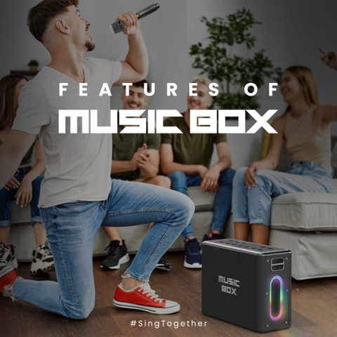 Loa Karaoke di động HIFUTURE MUSICBOX 100W (KÈM 2 MICRO WIRELESS)