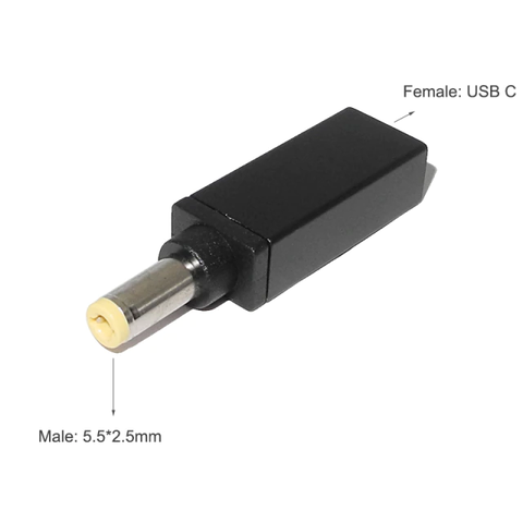 Đầu chuyển USB Type-C sang đầu DC laptop PD 100W phiên bản nhôm đúc