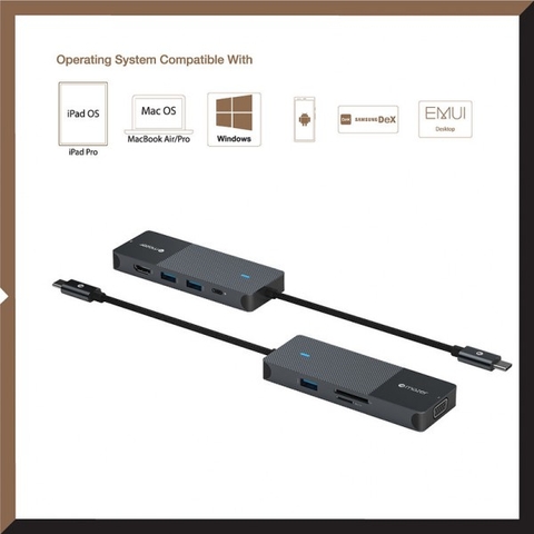 Cổng Chuyển Đổi Mazer Infinite Multimedia Pro Series Hub 8-in-1 M-UC2MULTI7005-BK USB-C