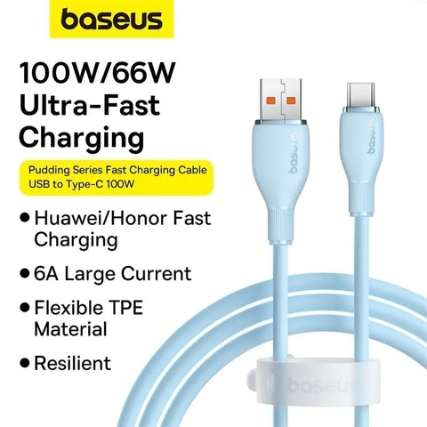 Cáp sạc nhanh 100W Baseus Pudding Series Fast Charging Cable USB to Type-C