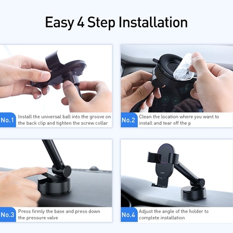 Giá đỡ điện thoại Baseus Simplism Gravity Car Mount Holder With Suction Base