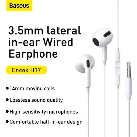 Tai nghe có dây Baseus Encok 3.5mm lateral in-ear Wired Earphone H17