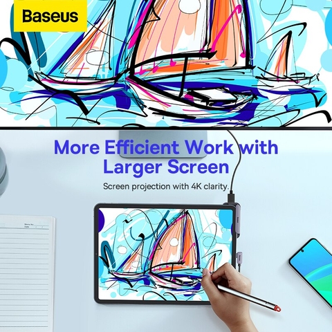 Hub chuyển Baseus Padsafe 6-Port Type-C HUB Adapter