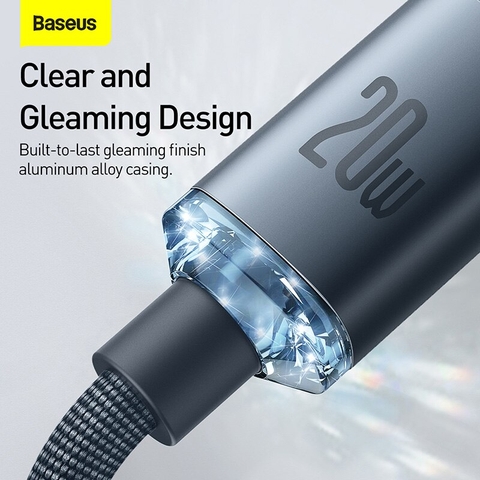 (đồng giá 99k) Cáp sạc nhanh 20W Baseus Crystal Shine Series Fast Charging Data Cable Type-C to Lightning