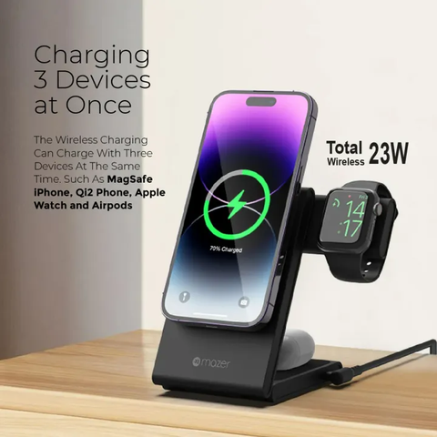 Đế sạc không dây Mazer 3-in-1 Foldable Travel Charging Stand