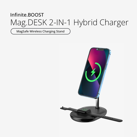 Sạc Không Dây MAZER MagSafe 2-in-1 Hybrid Wireless Charging Stand