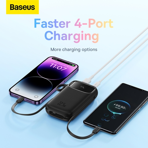 Pin Sạc Dự Phòng 22.5W OS-Baseus Qpow2 Dual-Cable Digital Display Fast Charge Power Bank 10.000 / 20.000