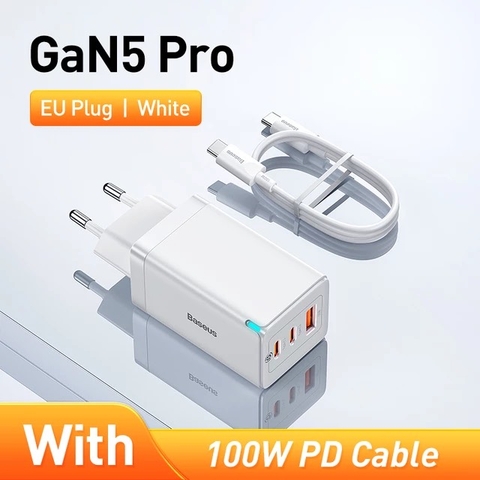 Bộ sạc nhanh 65W Baseus Gan5 Pro Fast Charger 2C+U