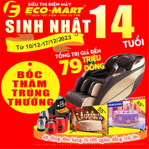 Tưng Bừng Khuyến Mại Mừng Sinh Nhật 14 Tuổi của Eco-mart Giá Chỉ Từ 14 Nghìn