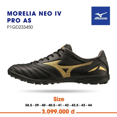Mizuno Morelia Neo IV Pro TF - Black/Gold P1GD233450
