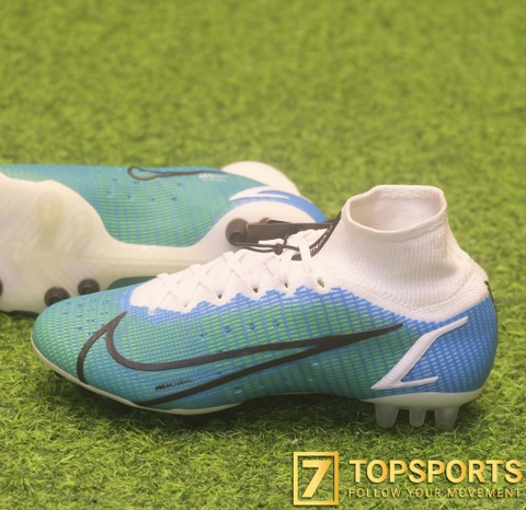 Nike Mercurial Superfly 8 Elite AG  - White/Blue DD0319 110