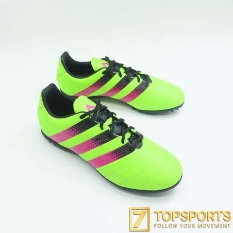 Adidas ACE 16.3 TF Leather- Solar Green/ Shock Pink/ Core Black AQ2063