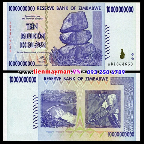 Tiền Zimbabwe 10 Tỷ Dollar | 10.000.000.000 Dollar Zimbabwe