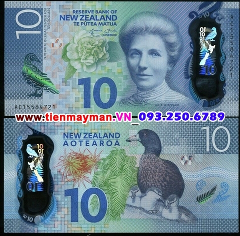 New Zealand 10 Dollar 2015 UNC polymer