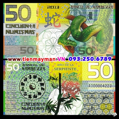 Tiền Con Rắn Kamberra 50 Numismas 2013