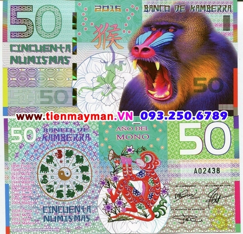 Tiền Con Khỉ Úc Kamberra 50 Numismas 2016