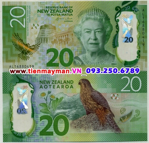 New Zealand 20 Dollar 2015 UNC polymer