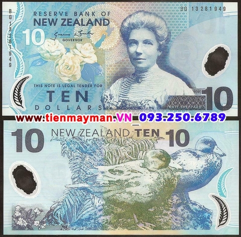 New Zealand 10 Dollar 2014 UNC polymer