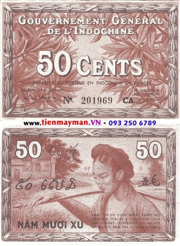 50 Cents 1939 P-87d | Cô gái Bắc Bộ