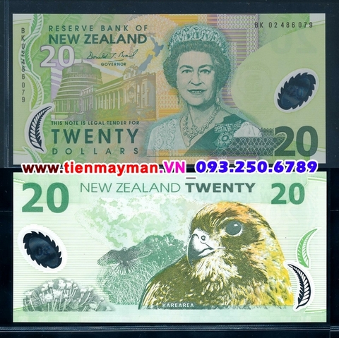 New Zealand 20 Dollar 2014 UNC polymer