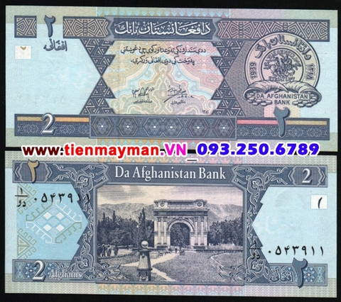 Afghanistan 2 Afghanis 2002 UNC