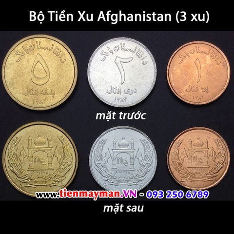 Bộ tiền xu Afghanistan 3 xu