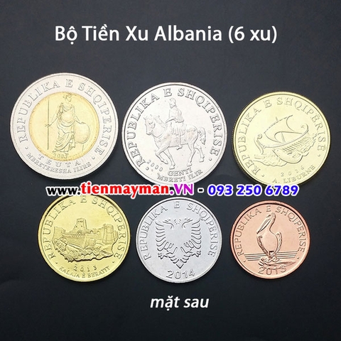 Bộ tiền xu Albania 6 xu