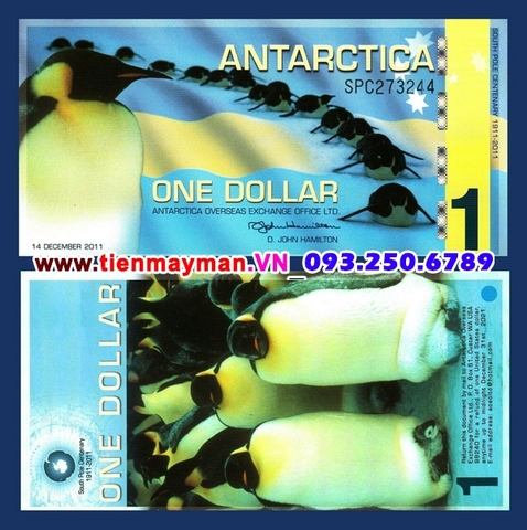 Antarctica-Nam Cực  1 dollar 2011 UNC polymer