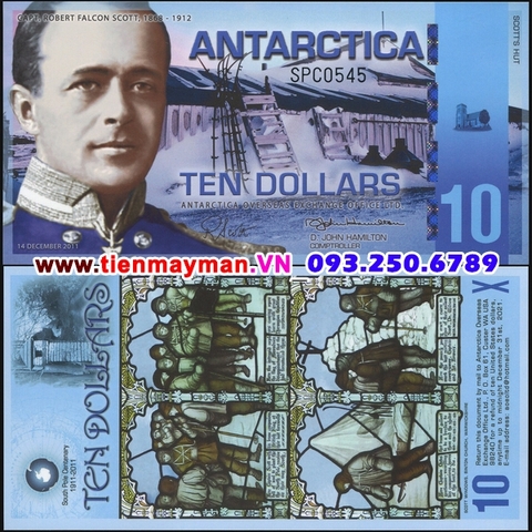 Antarctica-Nam Cực 10 dollar 2011 UNC polymer
