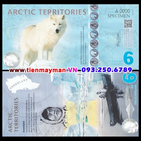 Arctic -Bắc Cực  6 Polar Dollars 2013 UNC polymer