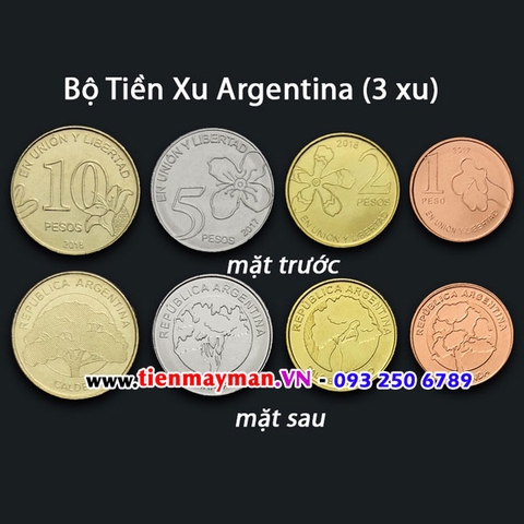 Bộ tiền xu Argentina 3 xu