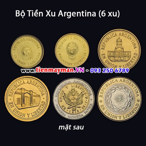 Bộ tiền xu Argentina 6 xu