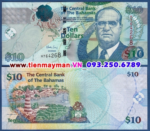 Bahamas 10 Dollar 2009 UNC