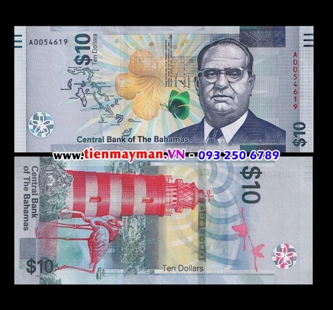 Bahamas 10 Dollar 2022 UNC