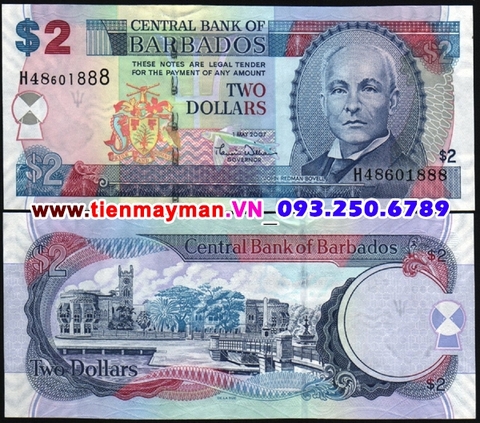 Barbados 2 Dollar 2007 UNC