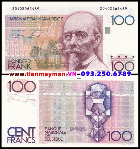 Belgium - Bỉ 100 Francs 1982 1994 UNC